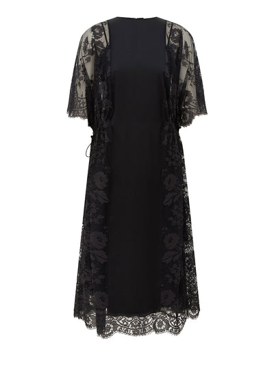 Valiant lace tunic dress, black