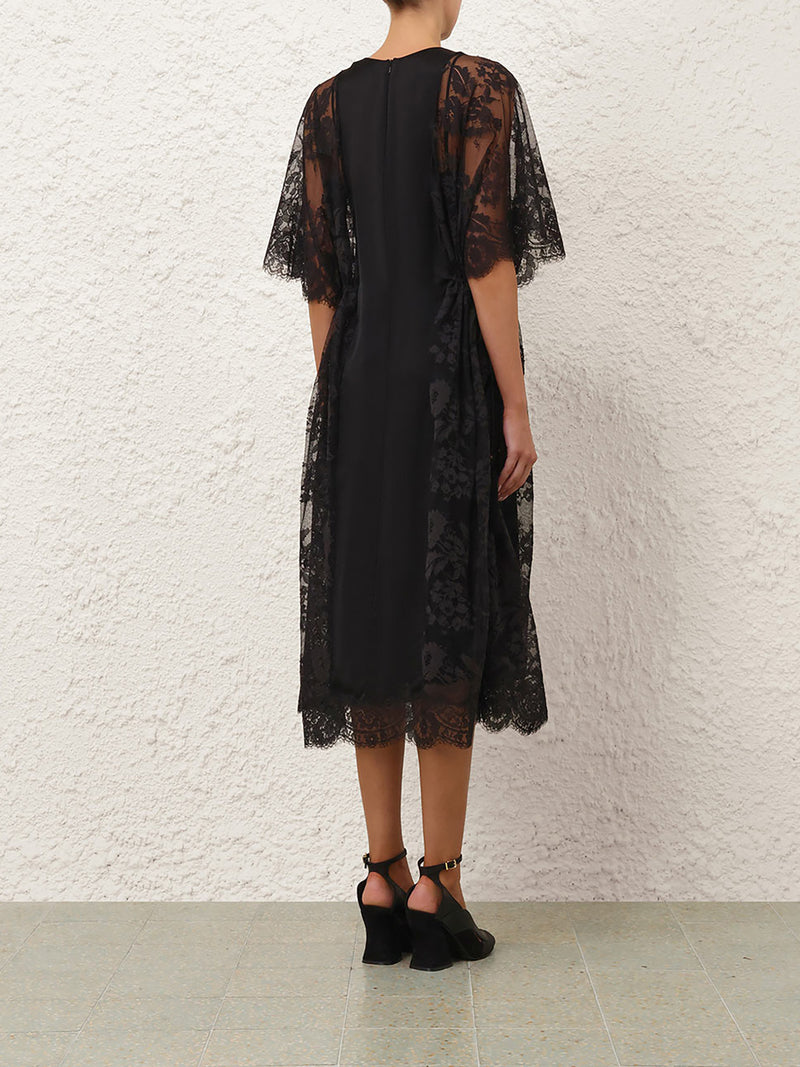 Valiant lace tunic dress, black