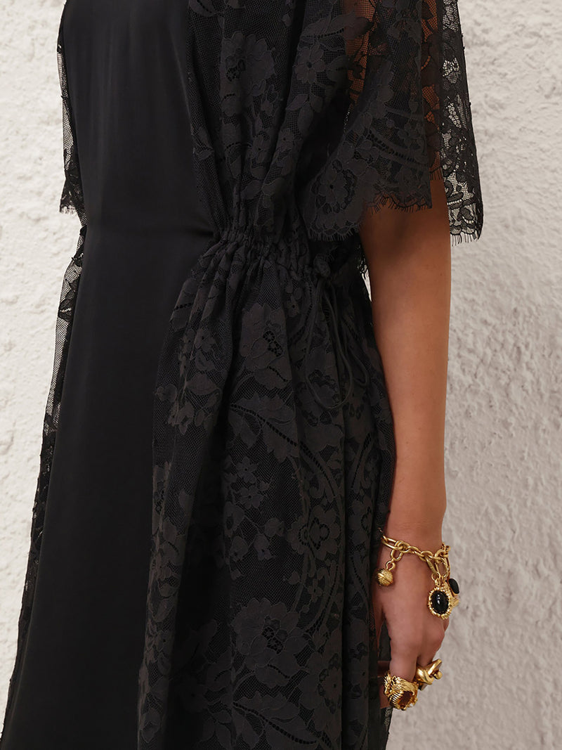 Valiant lace tunic dress, black
