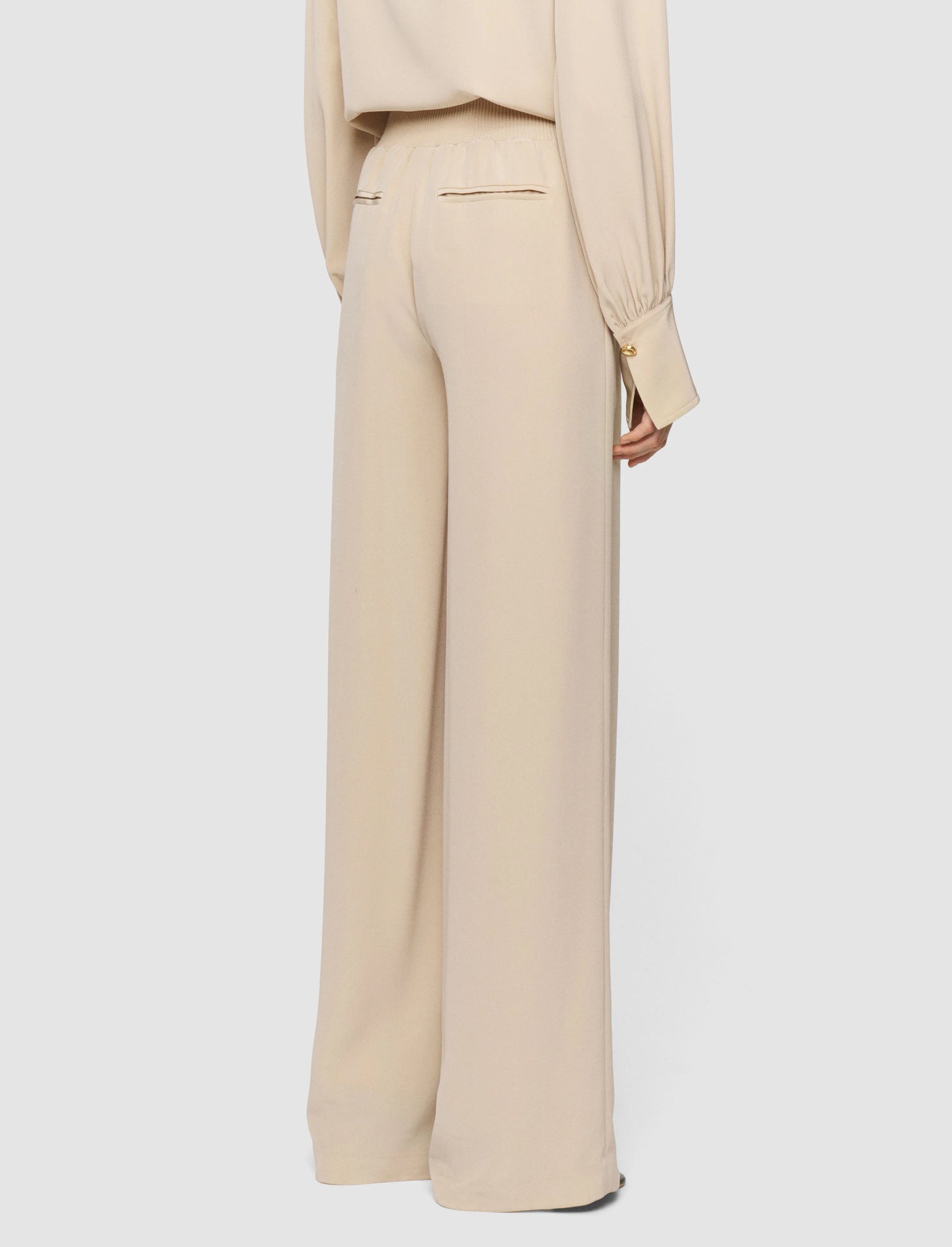 Nour pant satin twill, beige