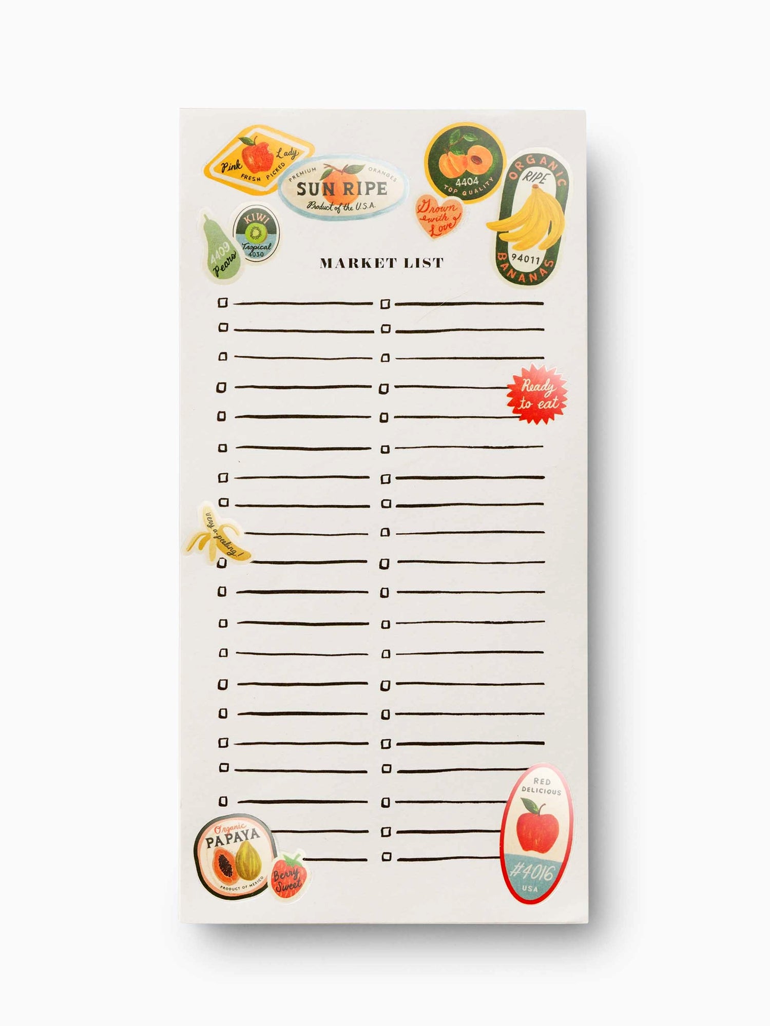 Fruit Stickers grocery list