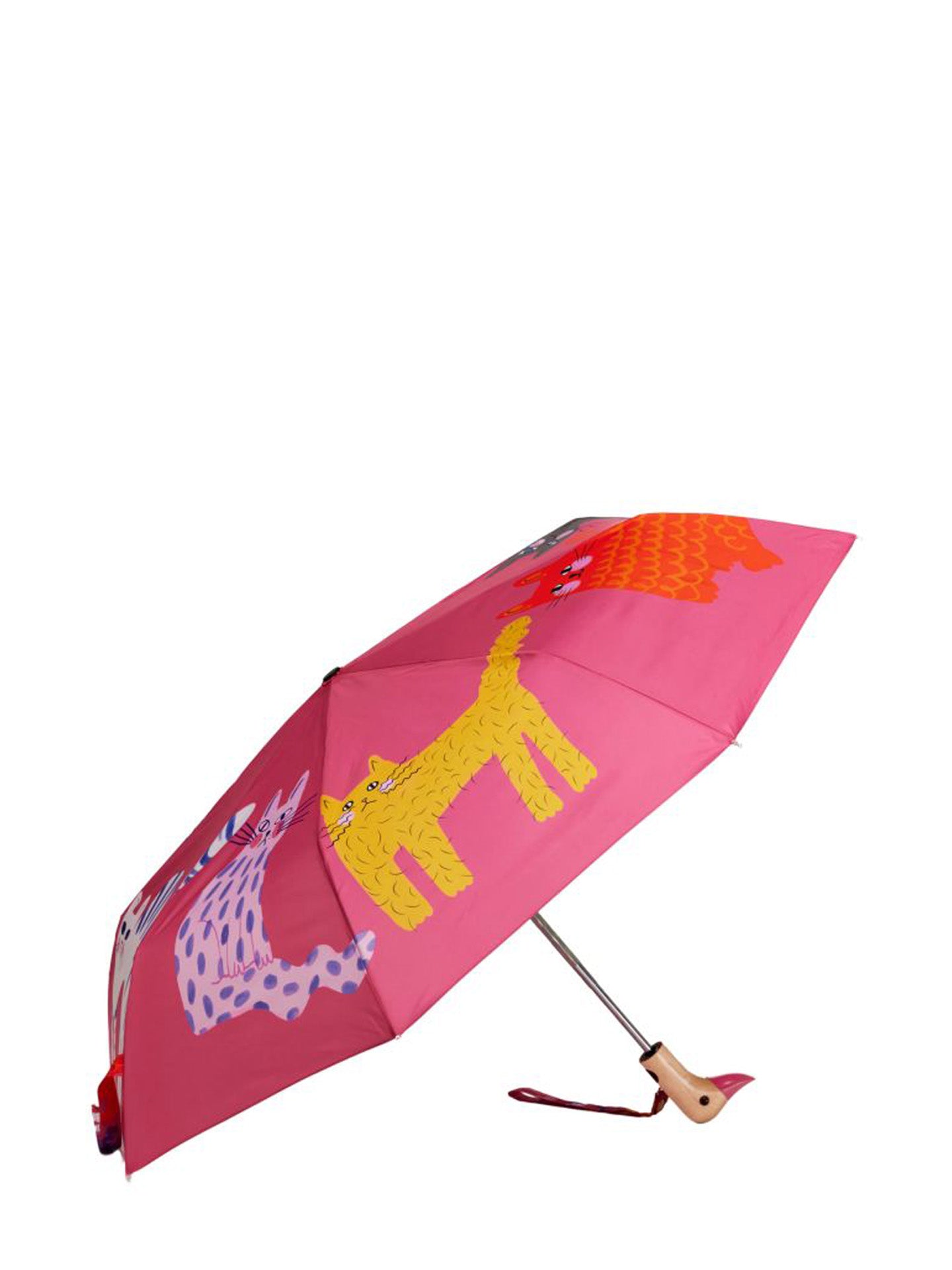 Duck Umbrella, fuchsia arty cats