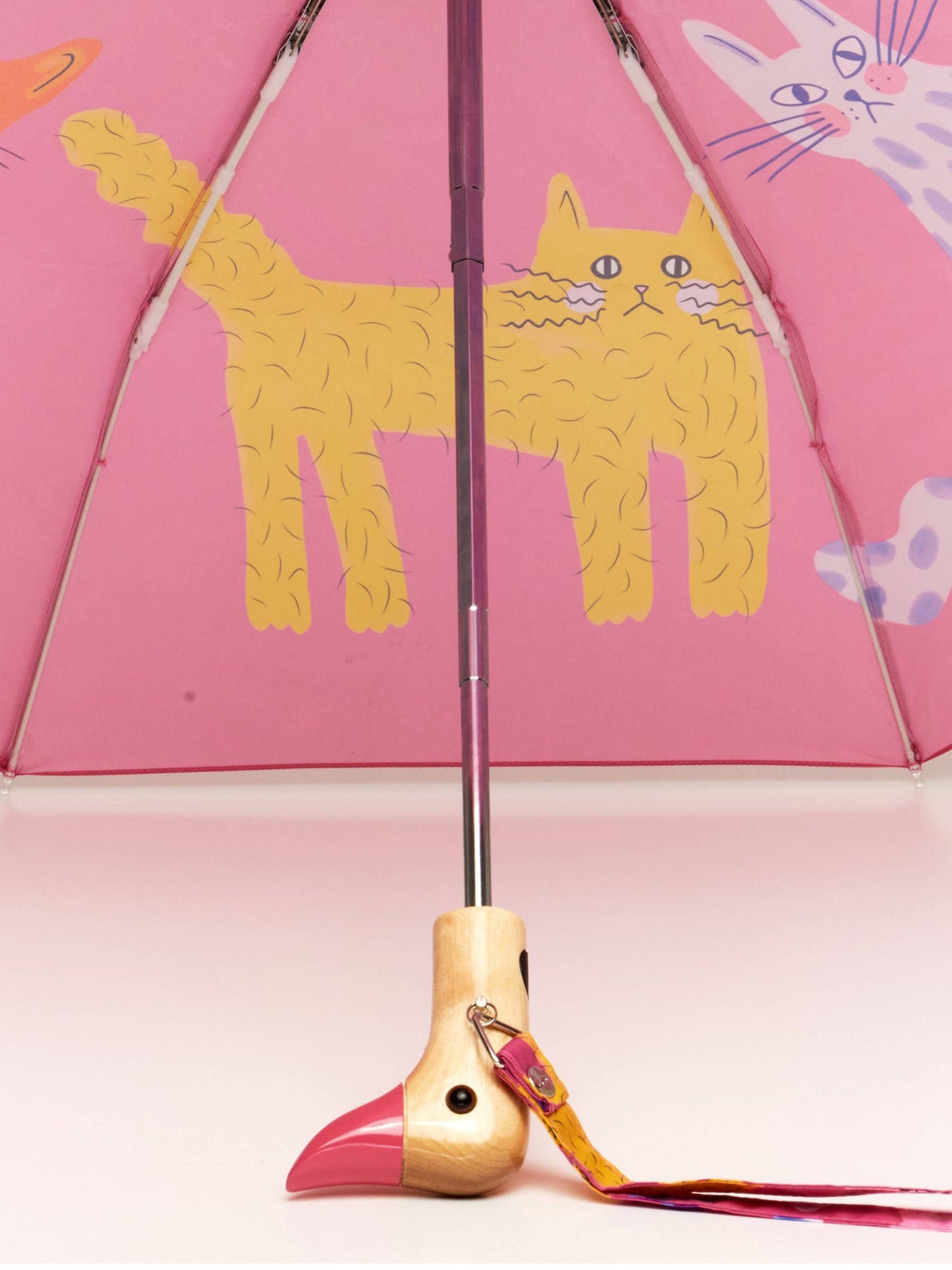 Duck Umbrella, fuchsia arty cats