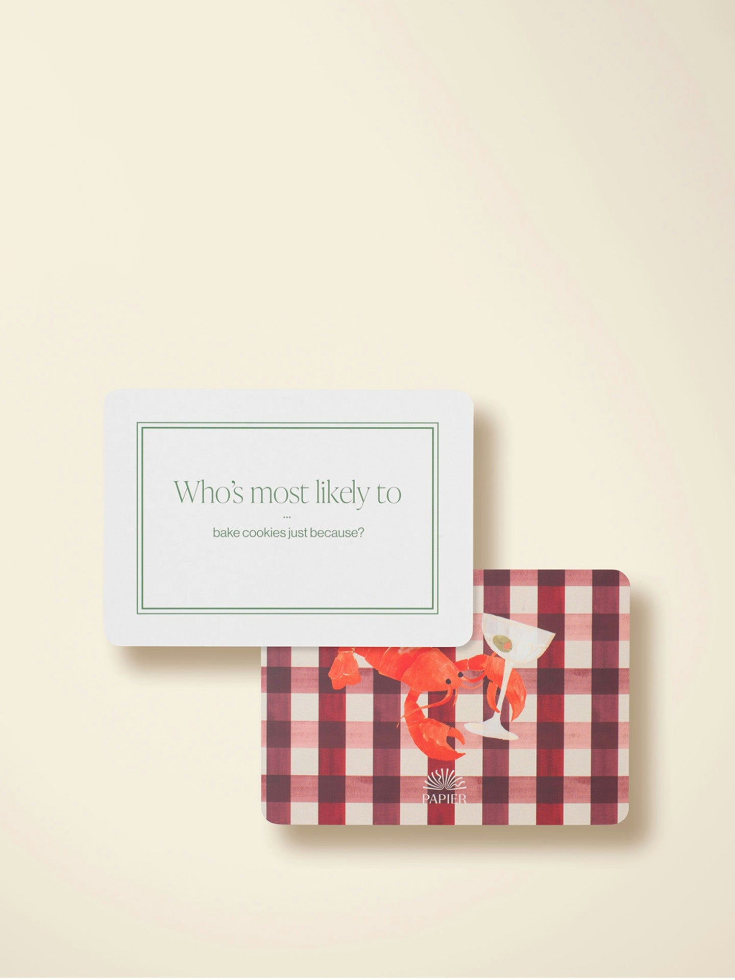 Table stories dinner party playing cards