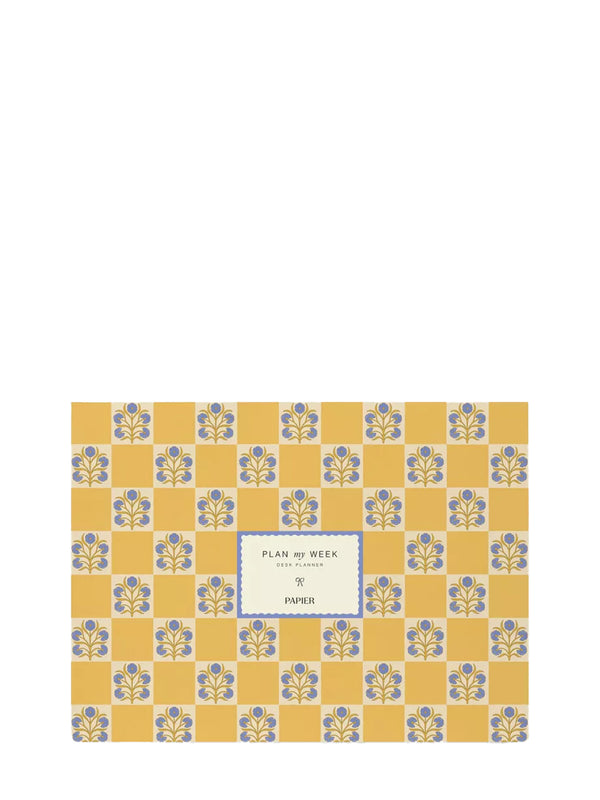 Floral checkerboard weekly planner