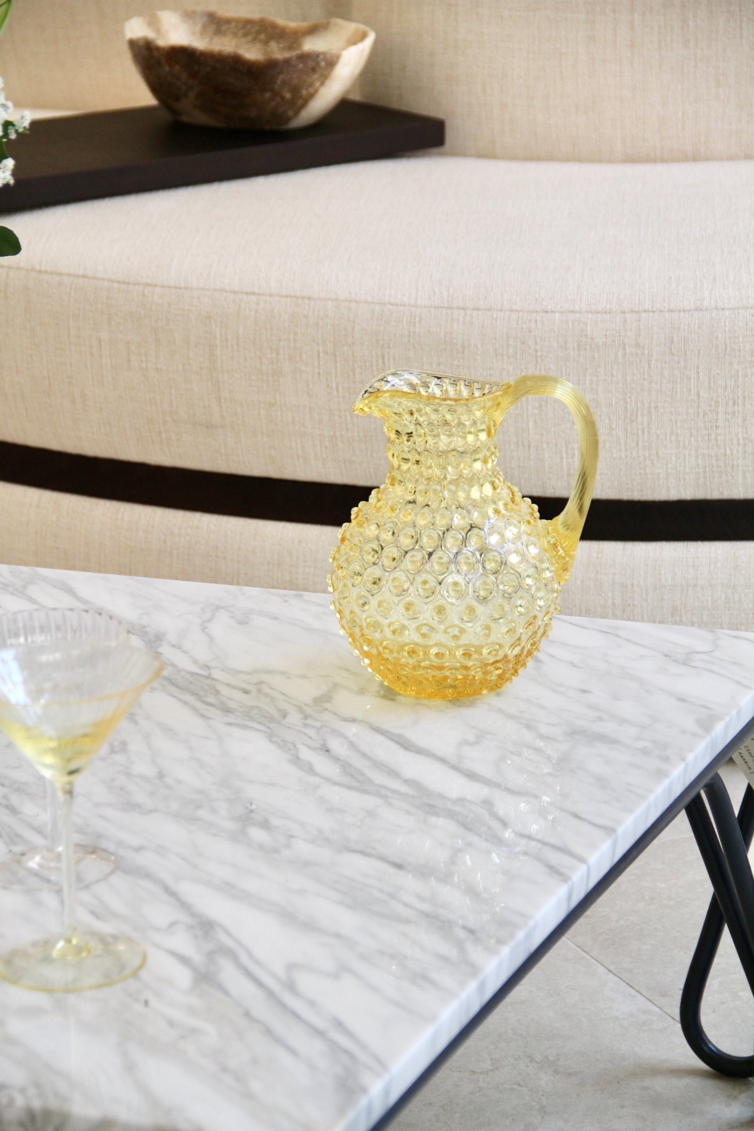 Paris hobnail jug 2 L, Citron yellow