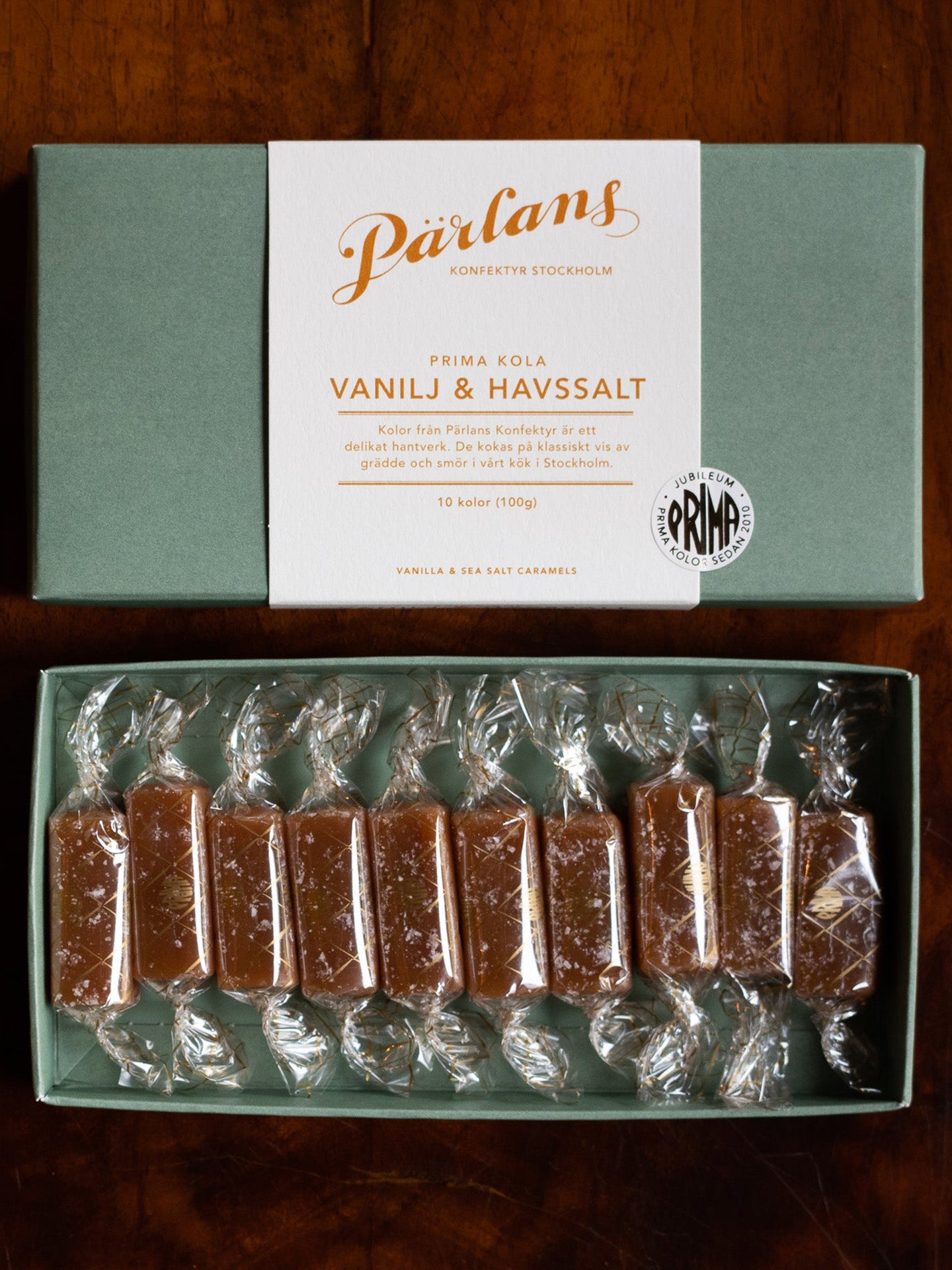 Vanilla & sea salt fudge, box of 10 caramels