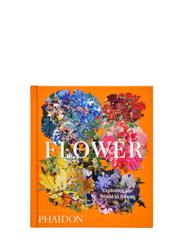 Orange book cover with colorful floral design and publisher Phaidon's logo, pictured against a white background