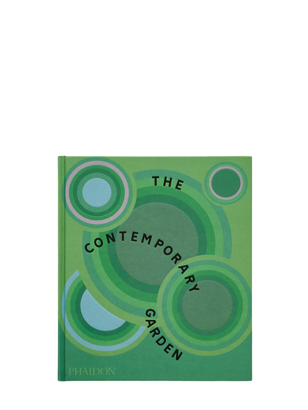 Book cover of 'The Contemporary Garden' with green and circular design on a white background