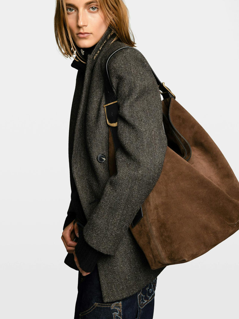 Jane Hobo XL suede, Brown