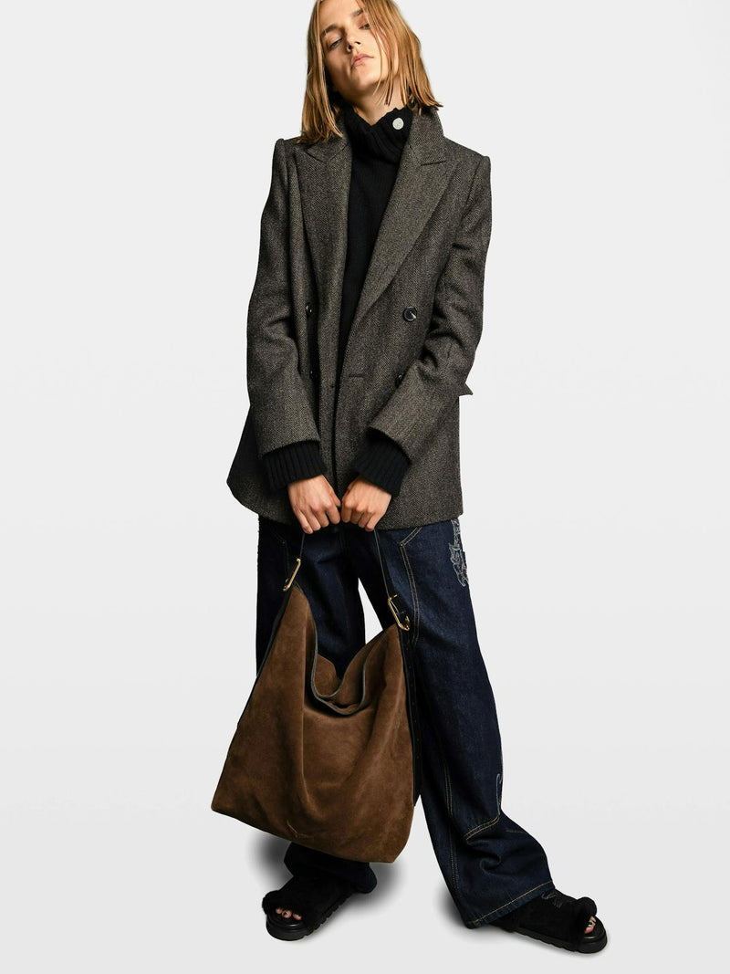 Jane Hobo XL suede, Brown