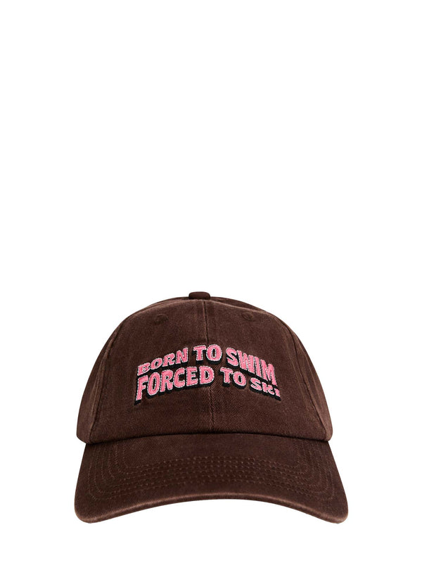 Born to swim cap, espresso brown