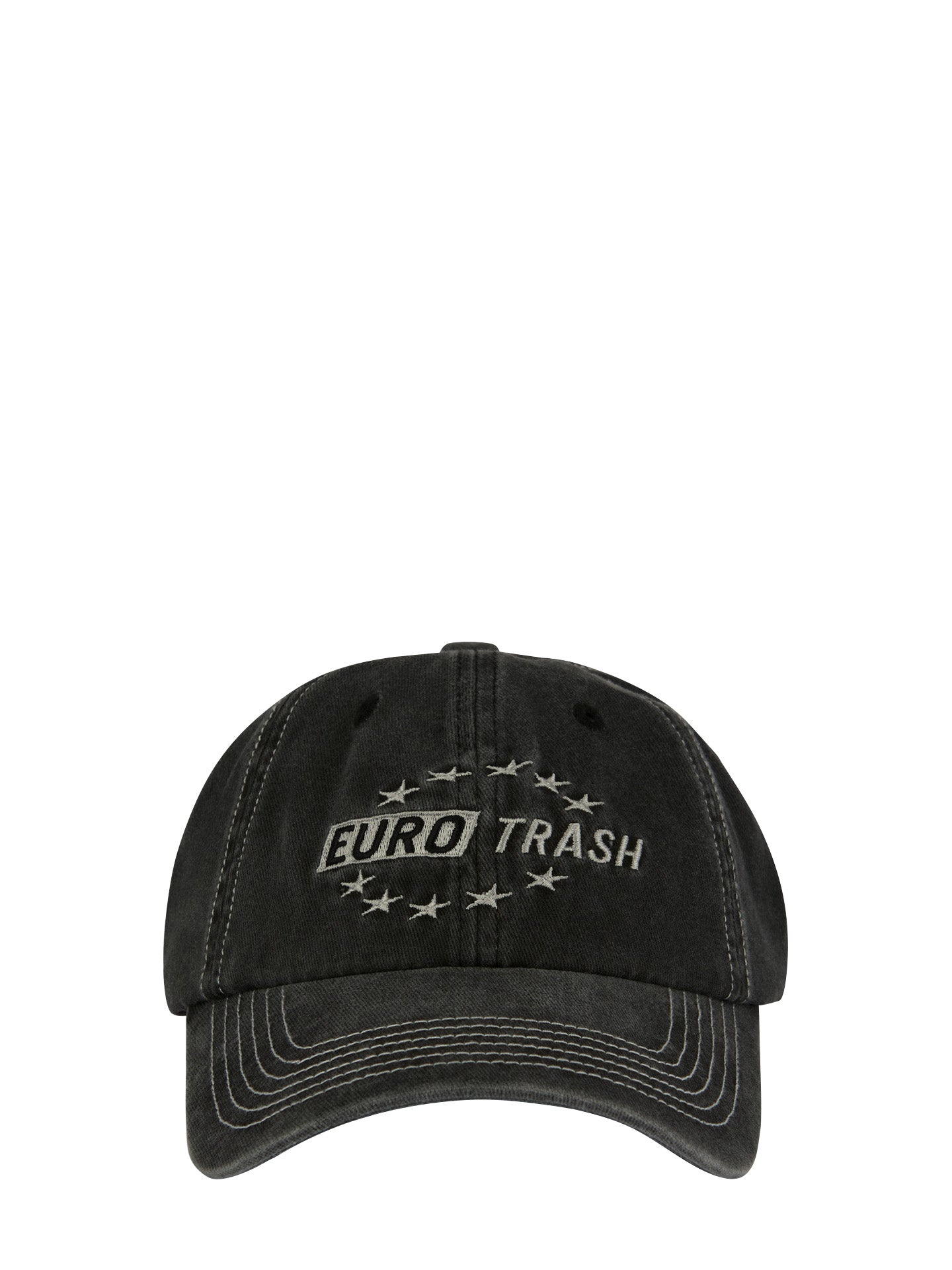 Dad cap Eurotrash, distressed washed black