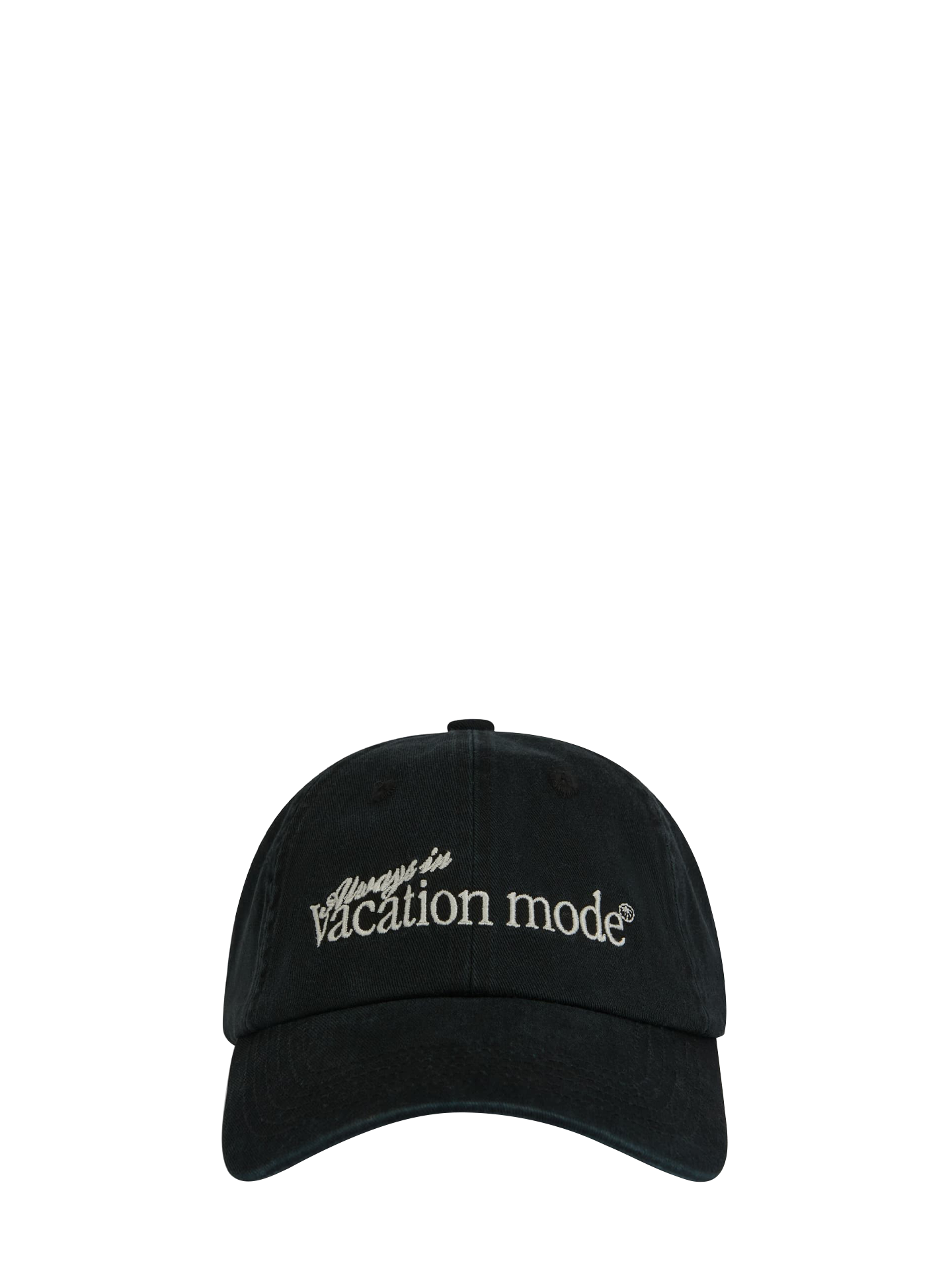 Vacation mode dad cap, black