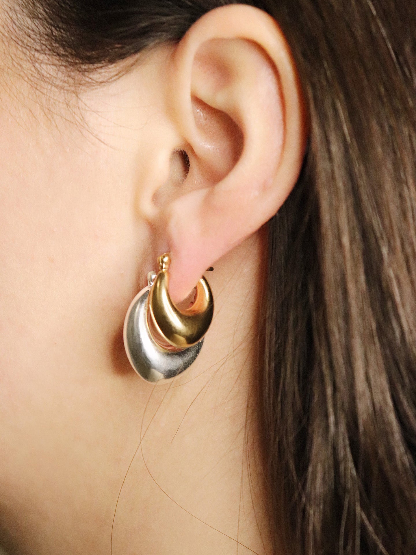 Ollie Medium Hoops, Goldplated