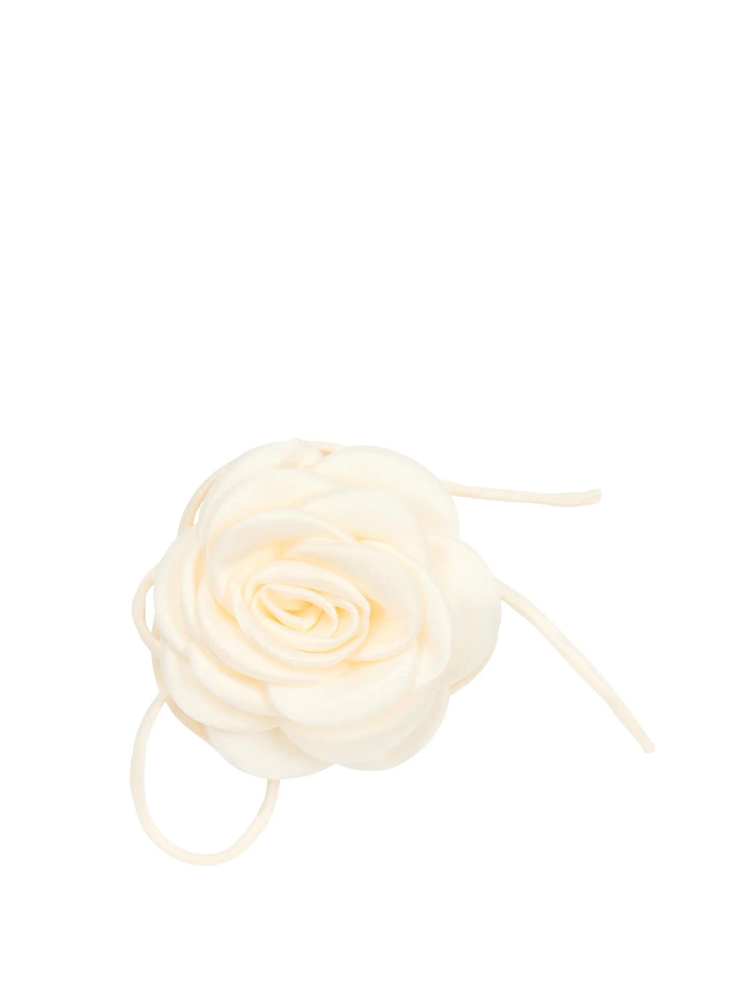 Satin rose string, white