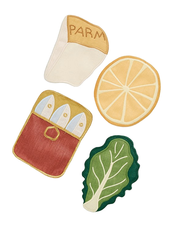Caesar salad cocktail napkins / coasters, set of 4