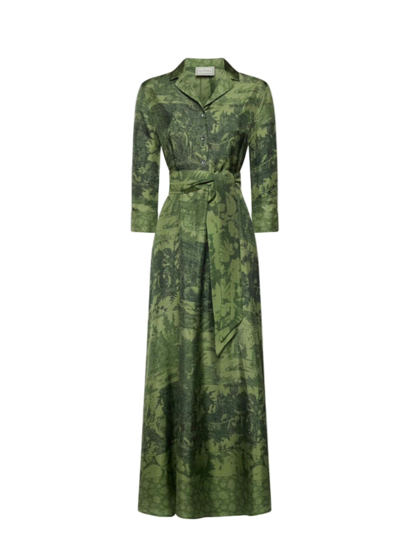 Green patterned dress on a white background