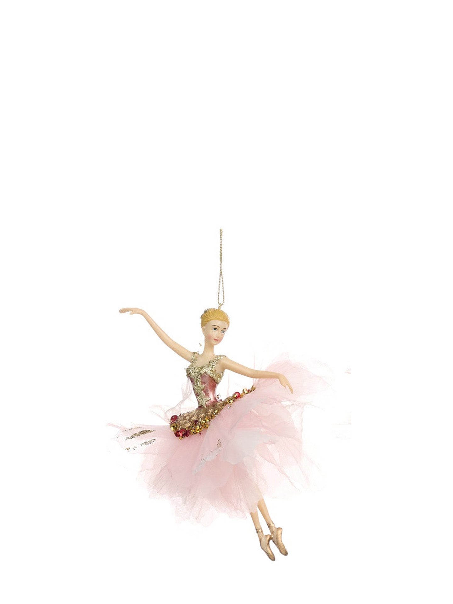 Pink petal ballerina ornament, assemblé