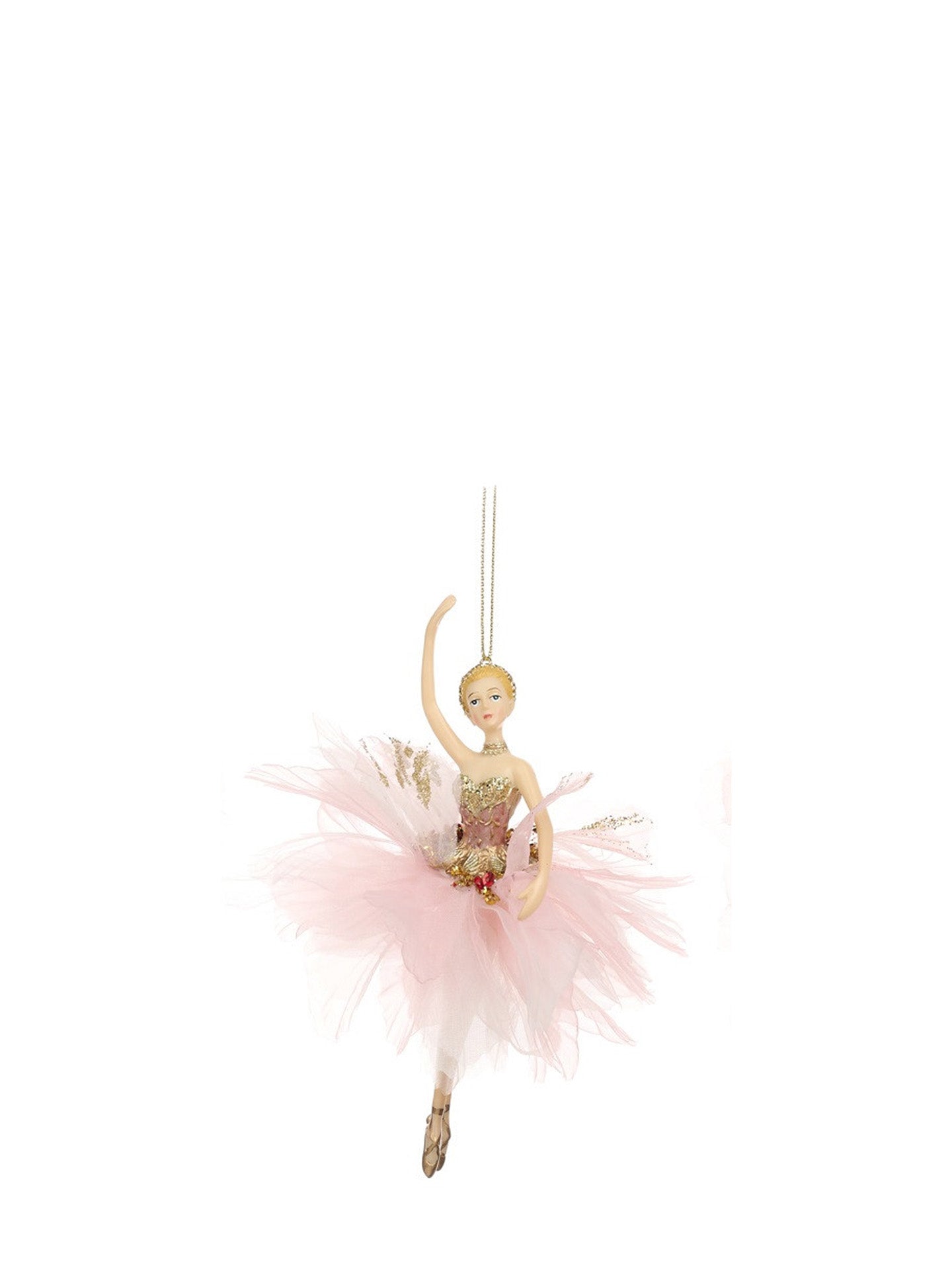Pink petal ballerina ornament, right hand up