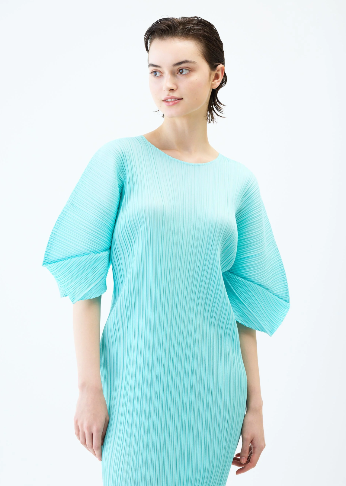 Dolman sleeved dress, aqua