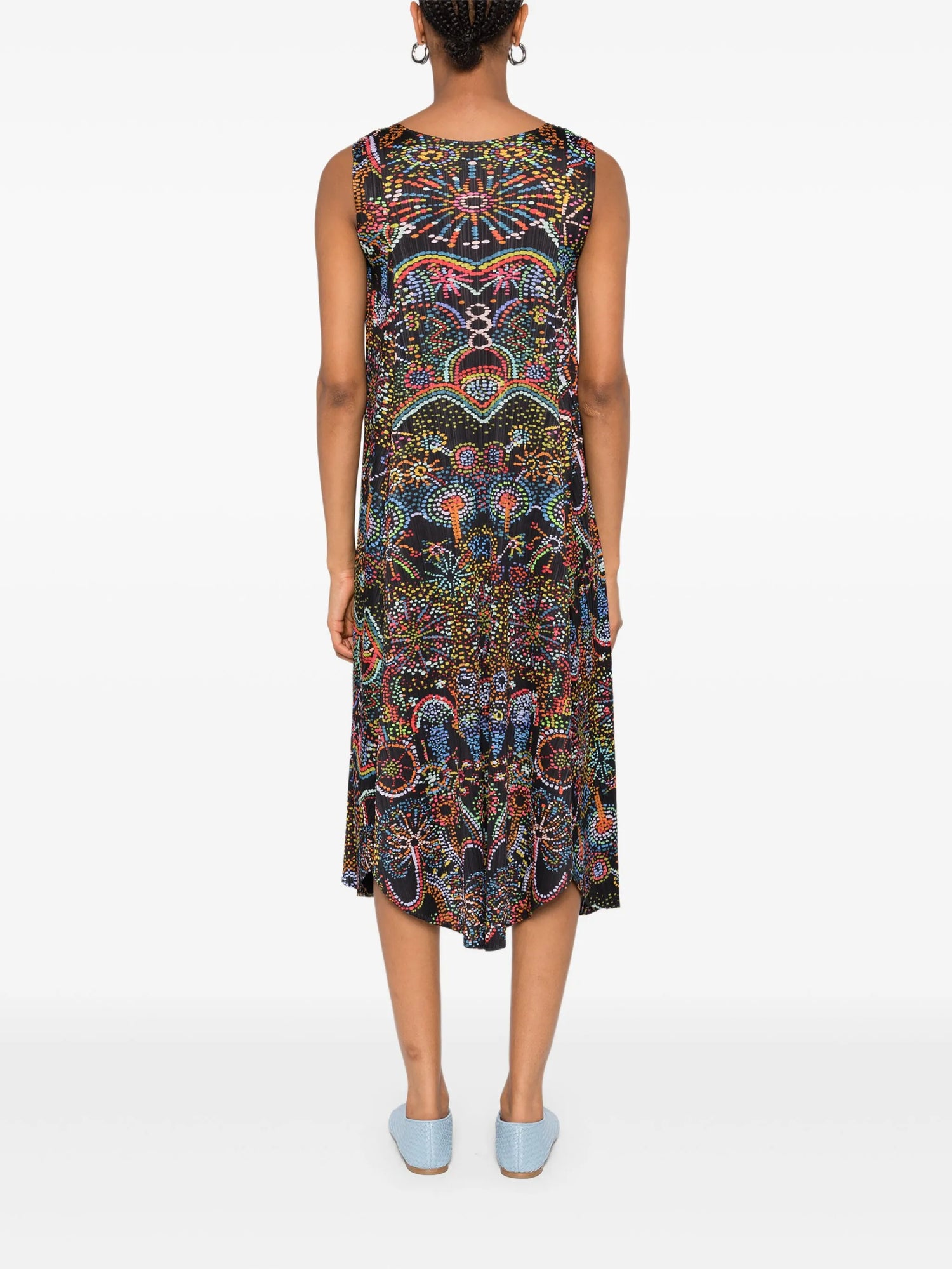 Light festival print dress, black-multicoloured