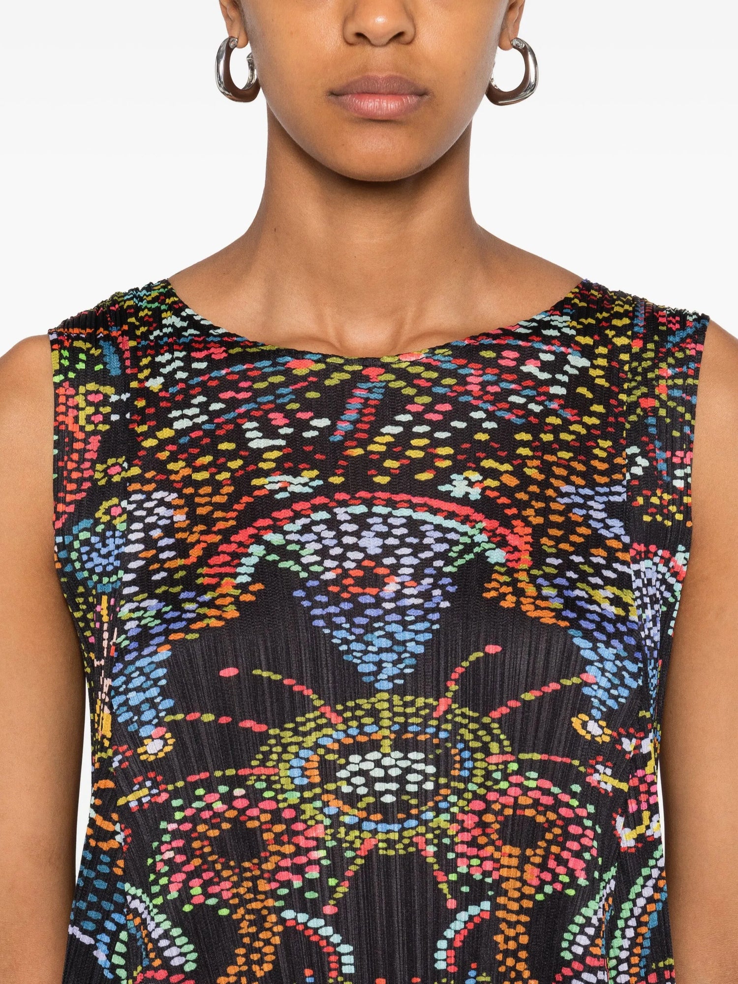 Light festival print dress, black-multicoloured