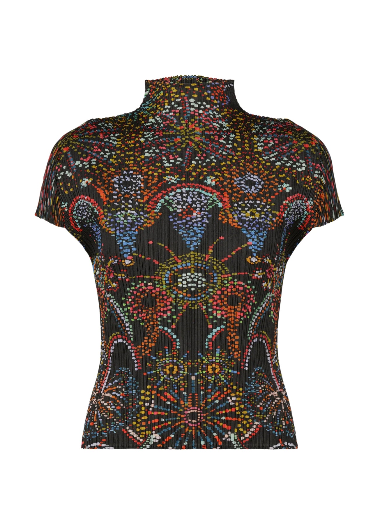 Light festival print shirt, black-multicoloured