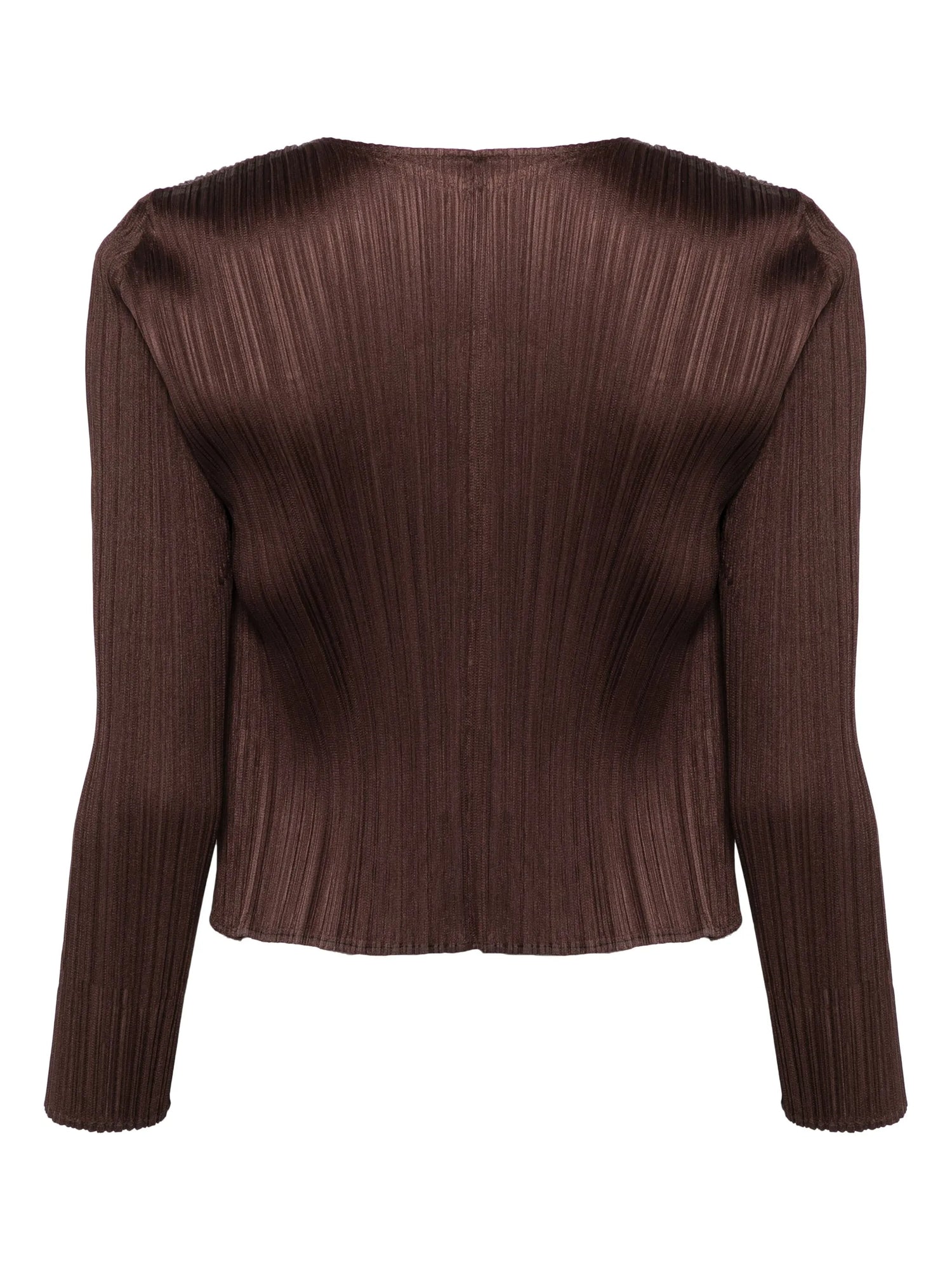 Pleated cardigan, brown