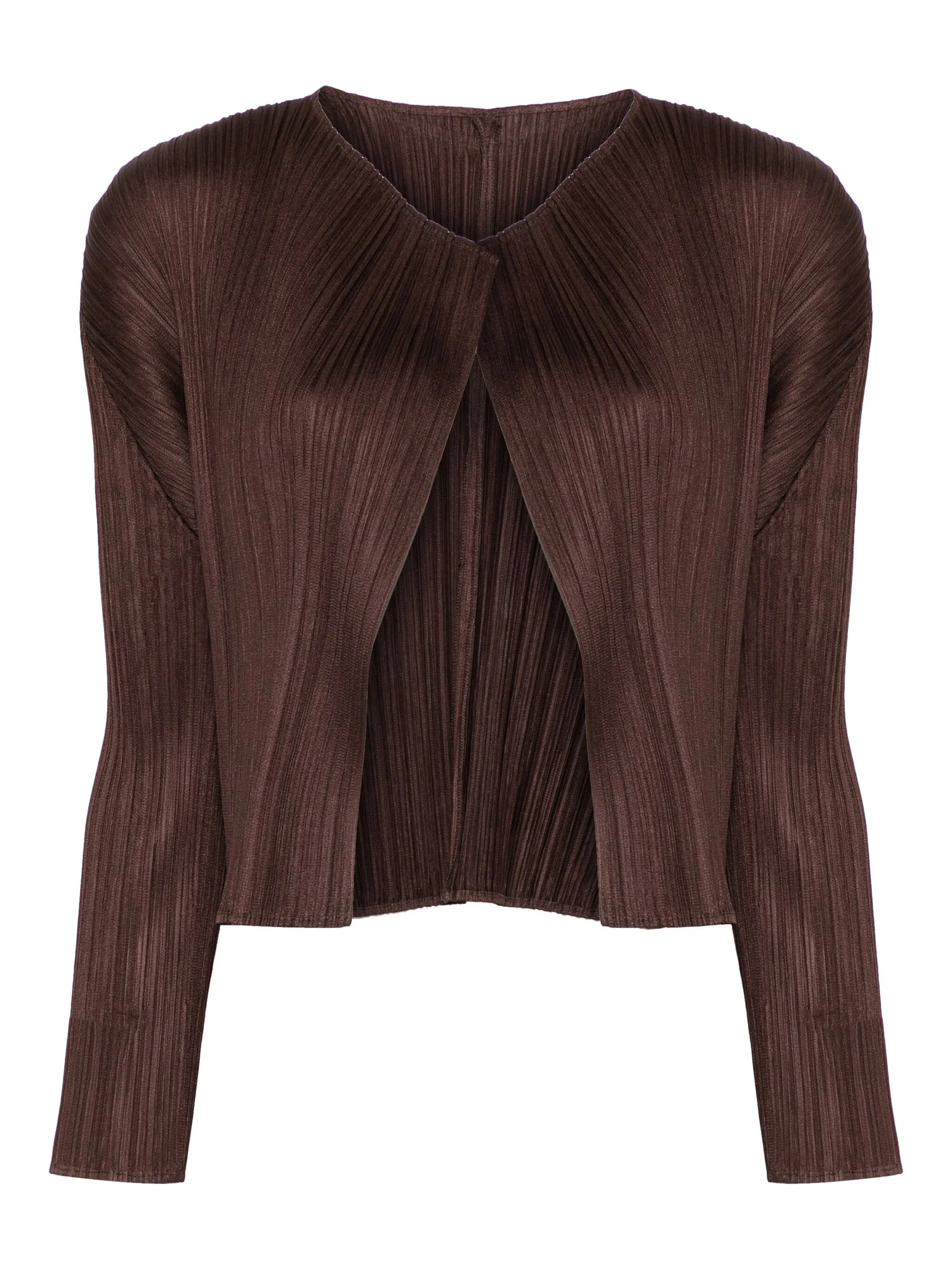 Pleated cardigan, brown
