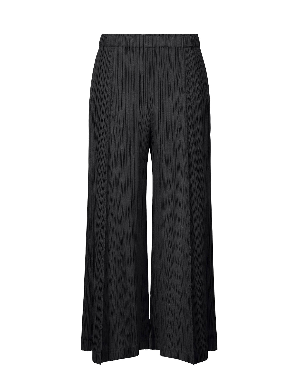 Thicker bottoms pleated pants, black (373 style)