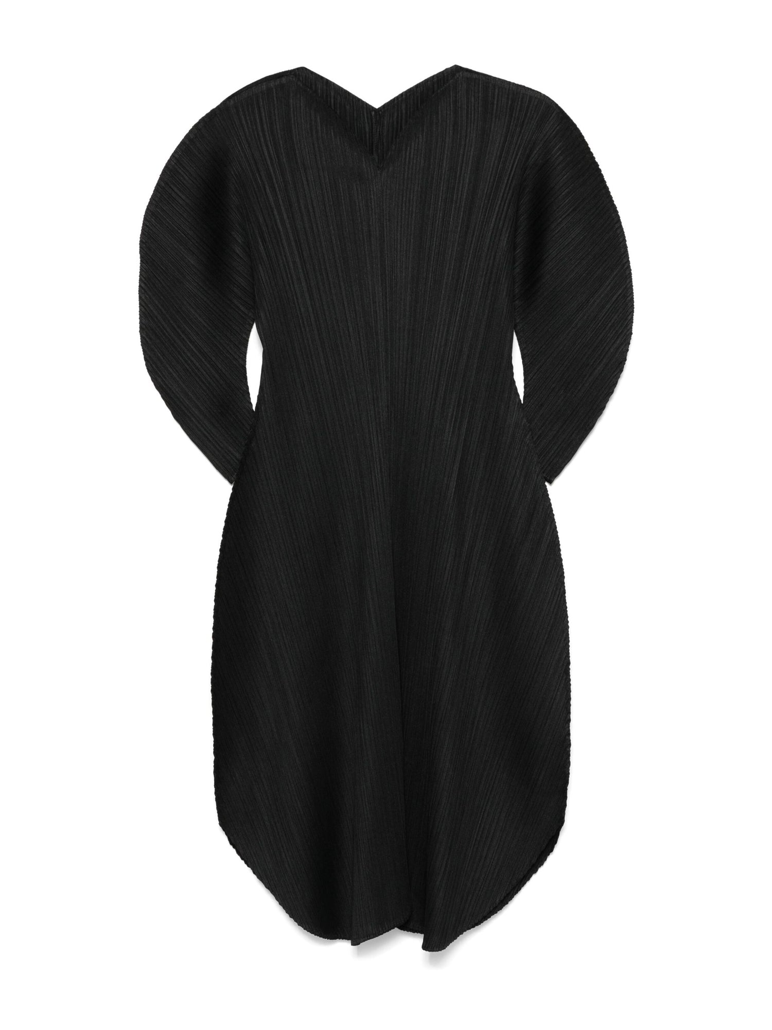 Wormhole pleated dress, black