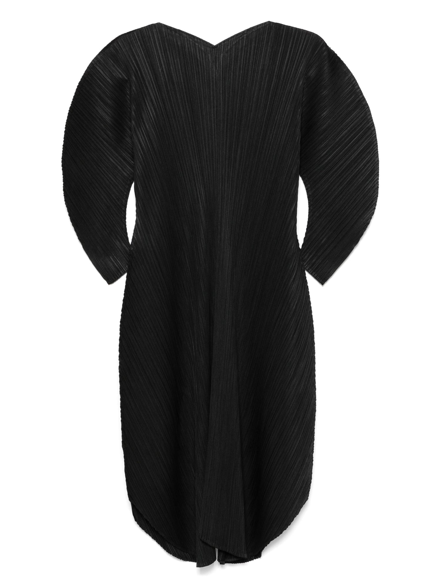 Wormhole pleated dress, black