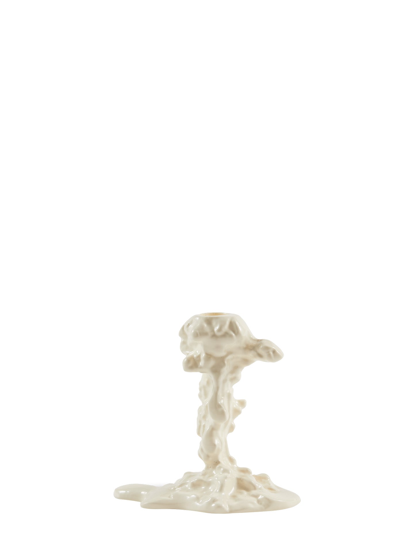 Drip candle holder, cream (S)