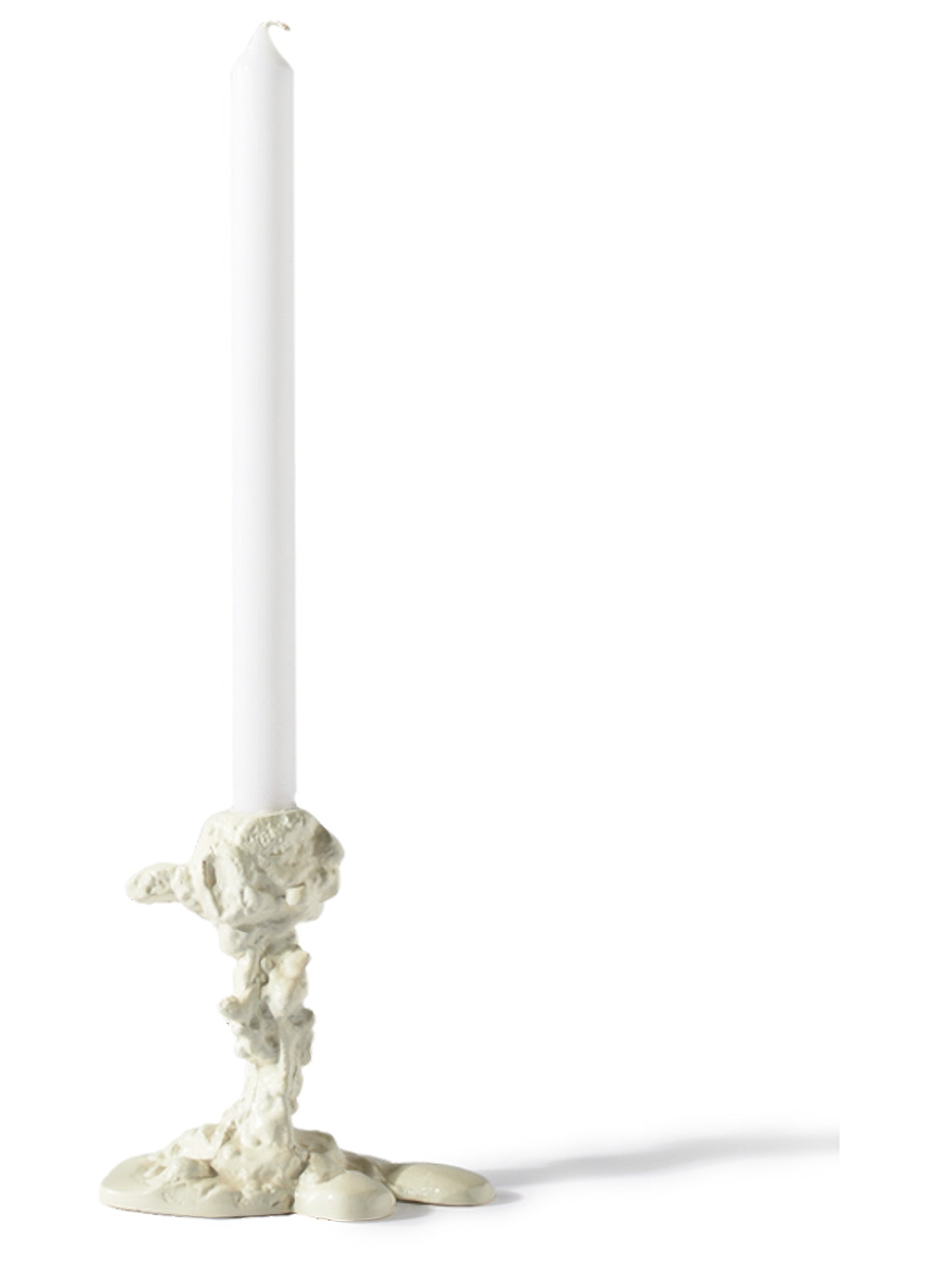 Drip candle holder, cream (S)