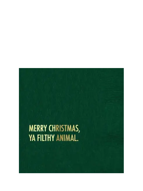 Filthy Animal Holiday Napkins, green/gold