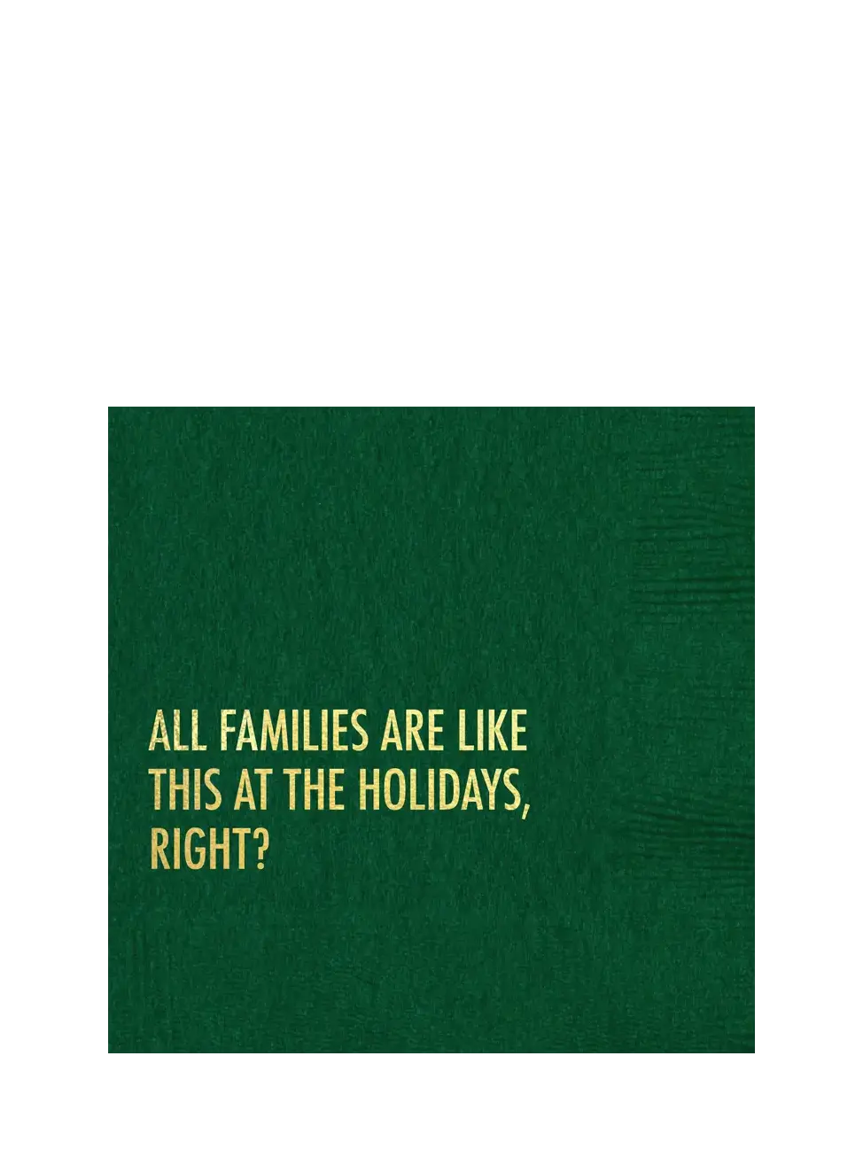 All Families Holiday Napkins, green/gold