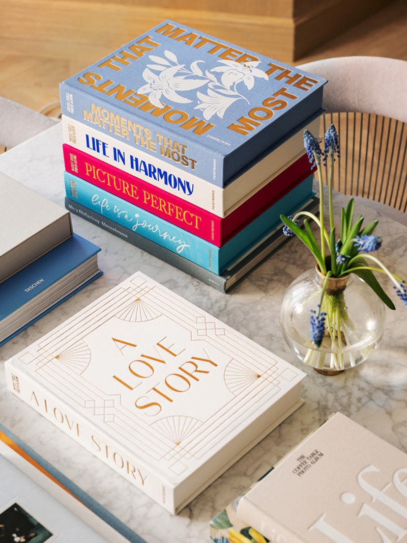 Wedding Photo Album A Love Story, white-gold