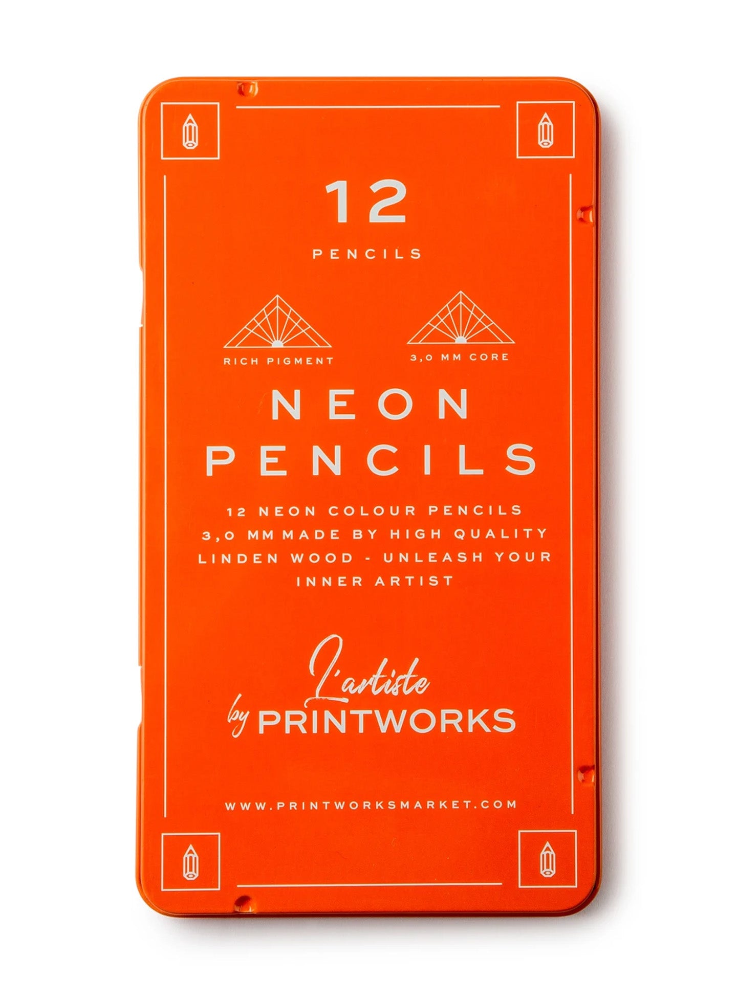 Set of 12 Colour Pencils, Neon