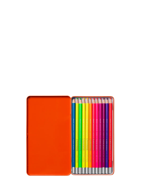 Set of 12 colour pencils, neon