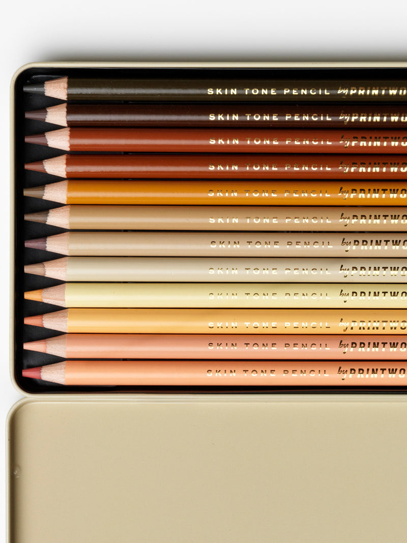 Set of 12 colour pencils, skin tones