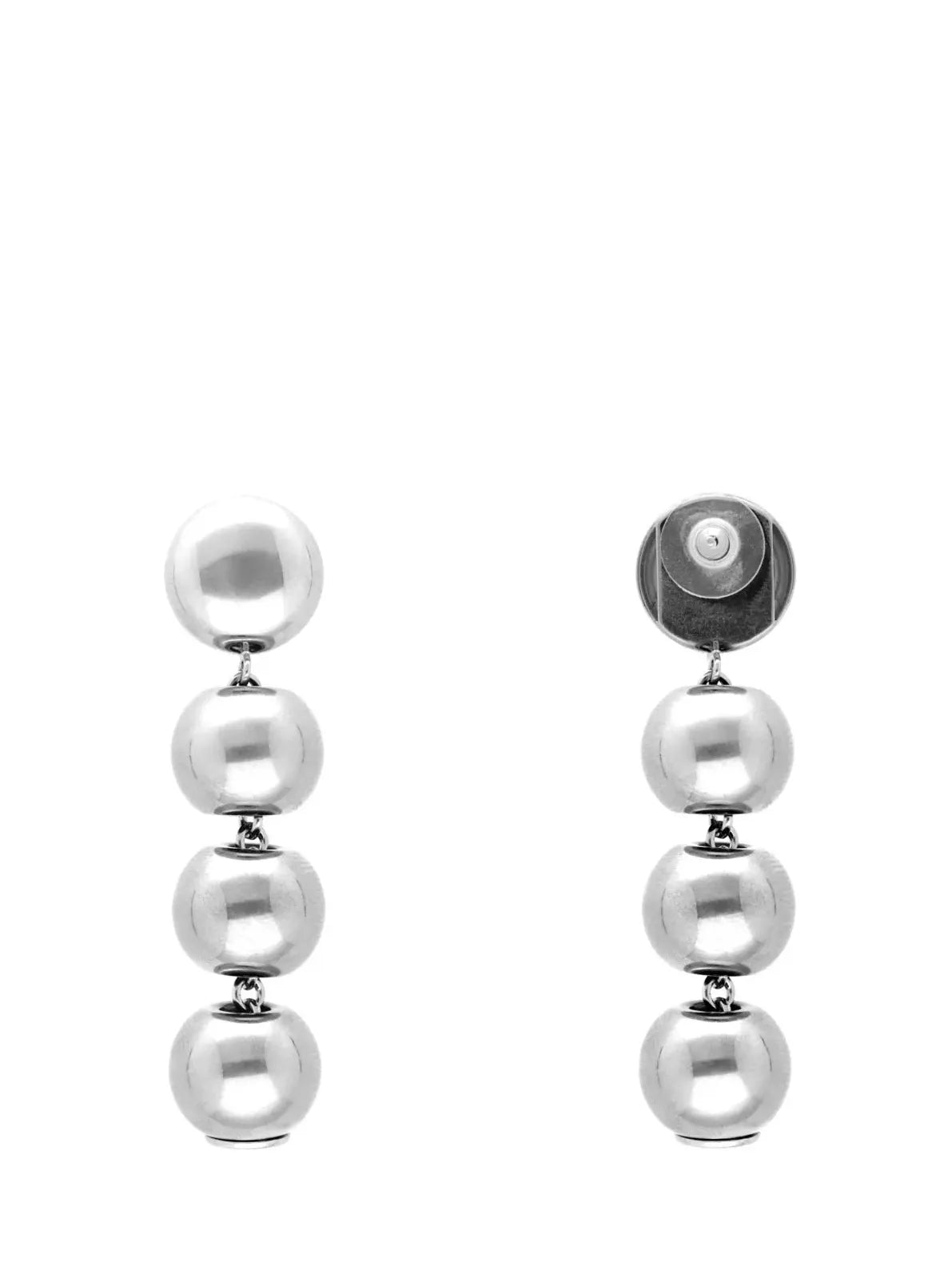 Small beads earring, silver