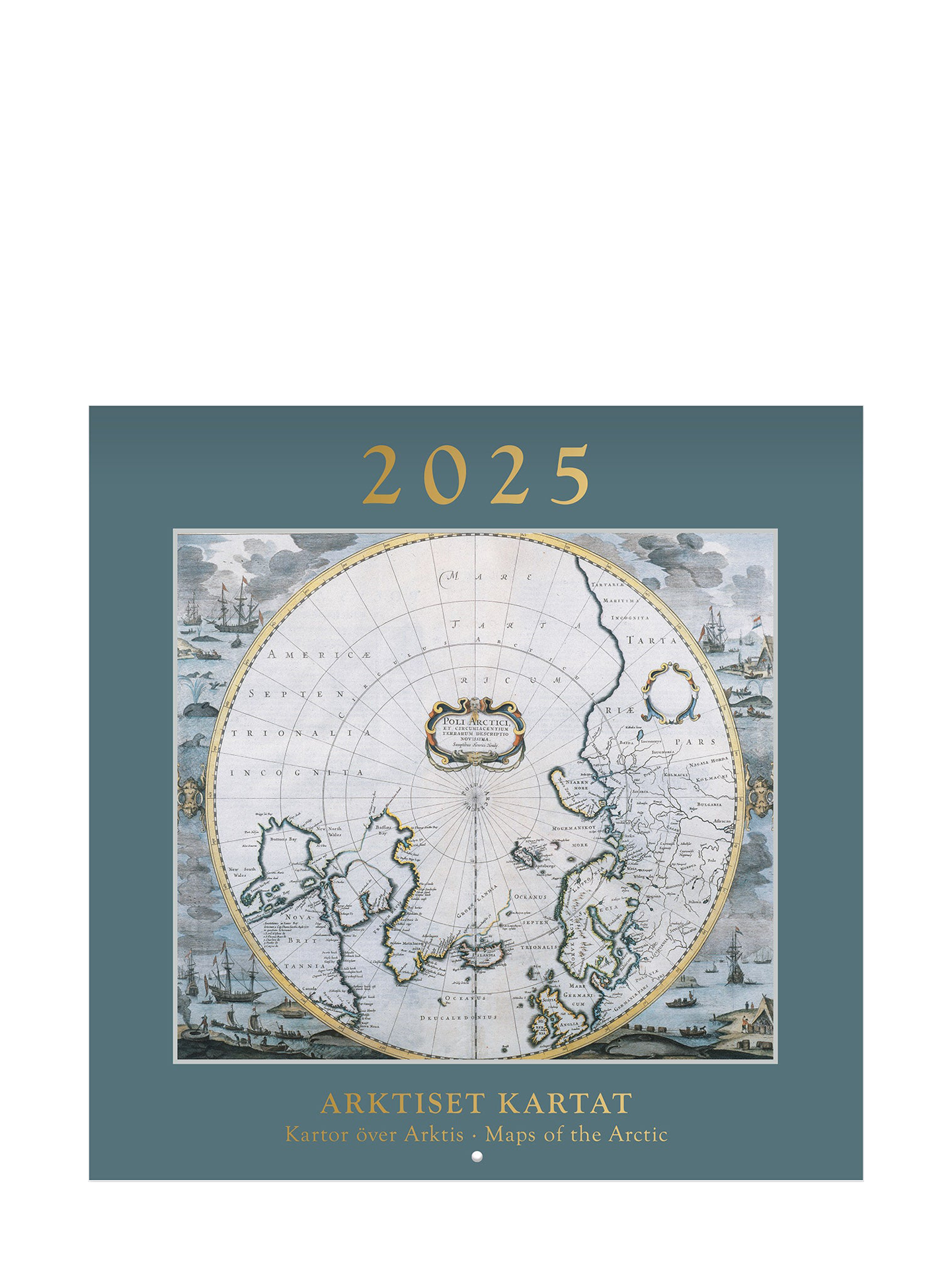 Wall Calendar Maps of the Arctic 2025 with John Nurminen Foundation (30x30 cm)