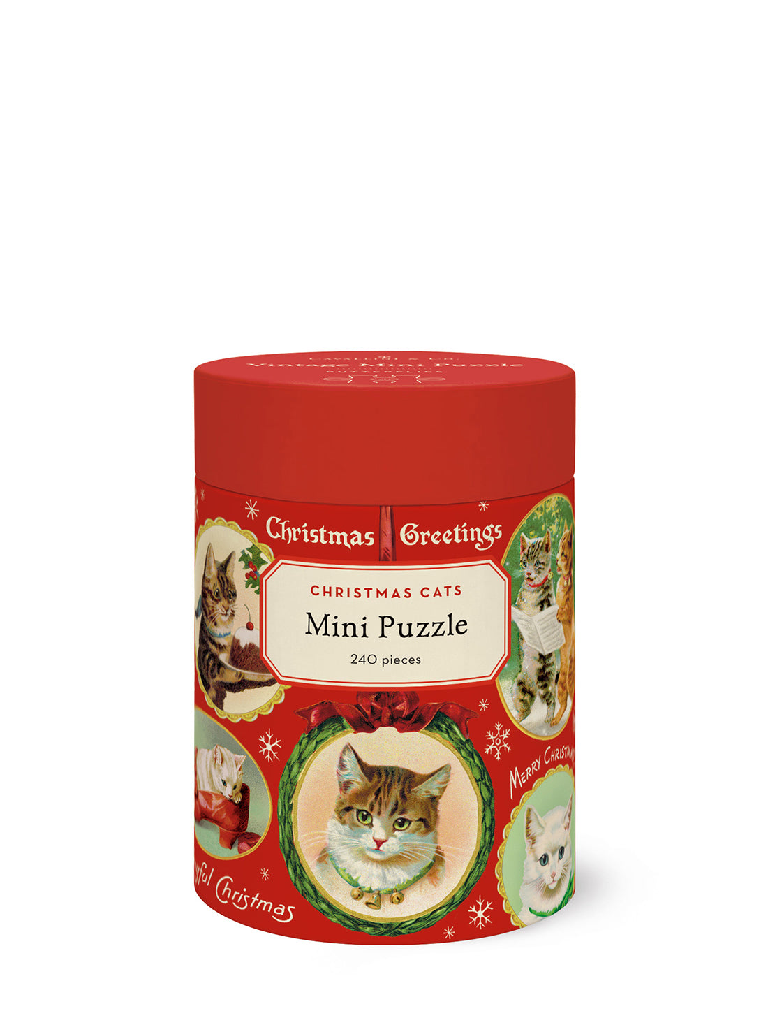Vintage mini puzzle, Christmas cats (240 pcs)