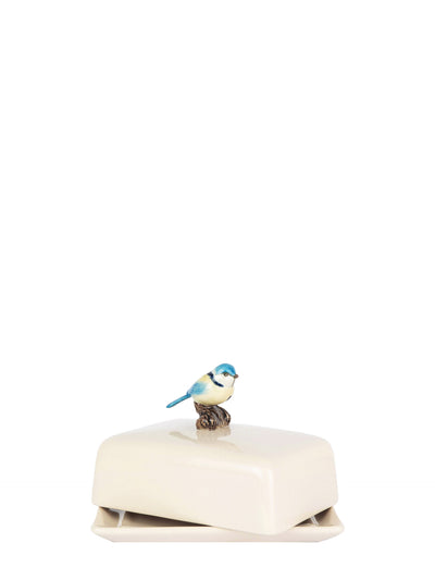 Blue tit bird butter dish