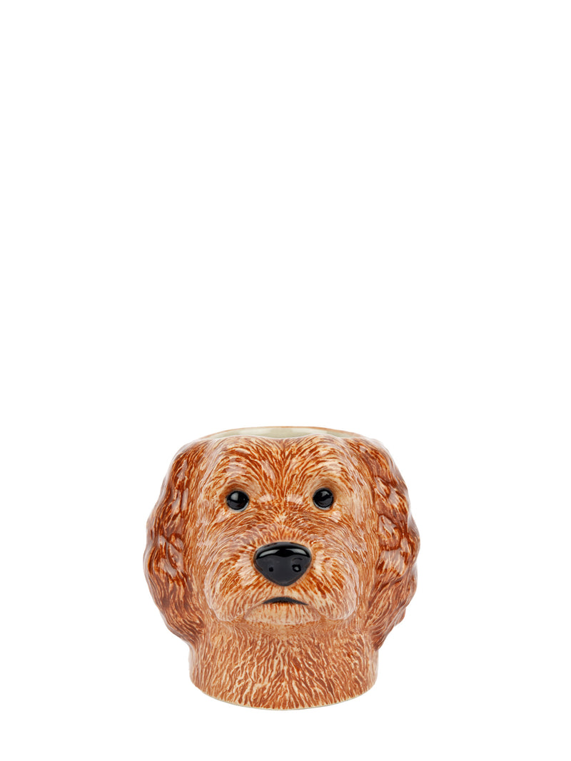 Cockapoo dog pencil pot, apricot beige
