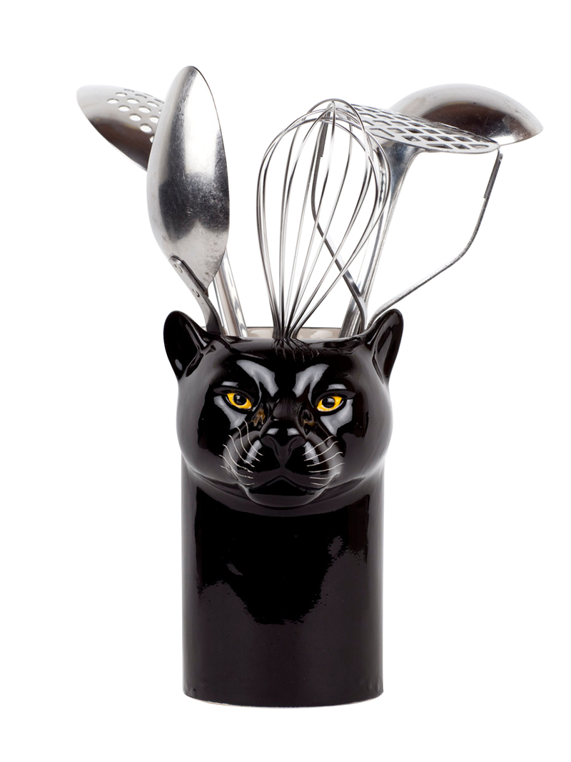 Black panther utensil pot