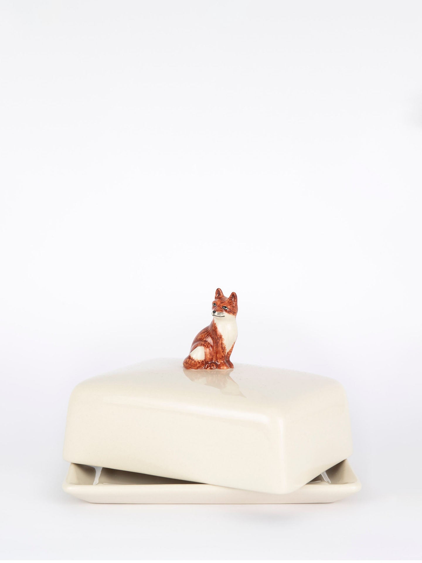 Fox butter dish