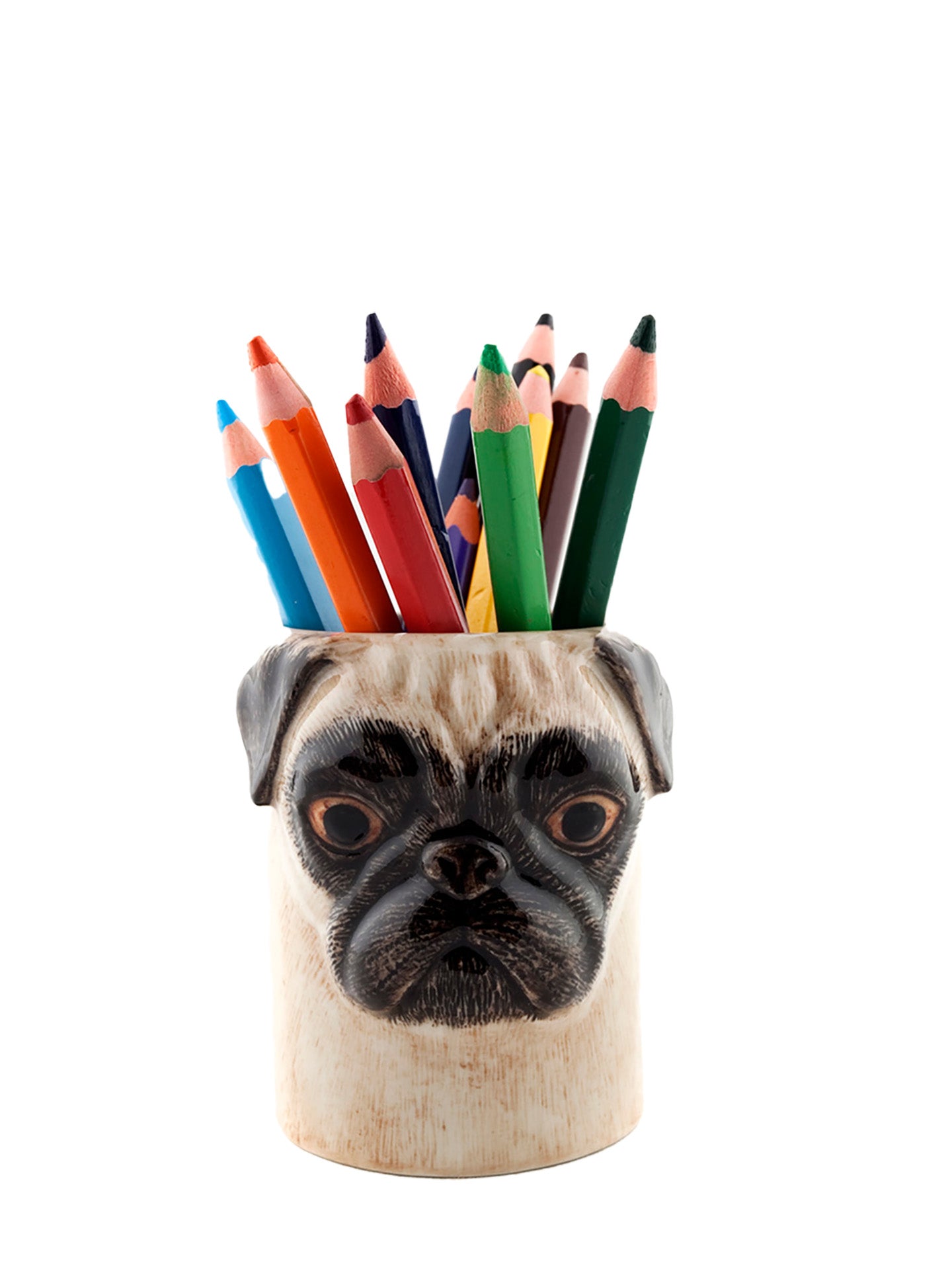 Pug pencil pot, fawn brown