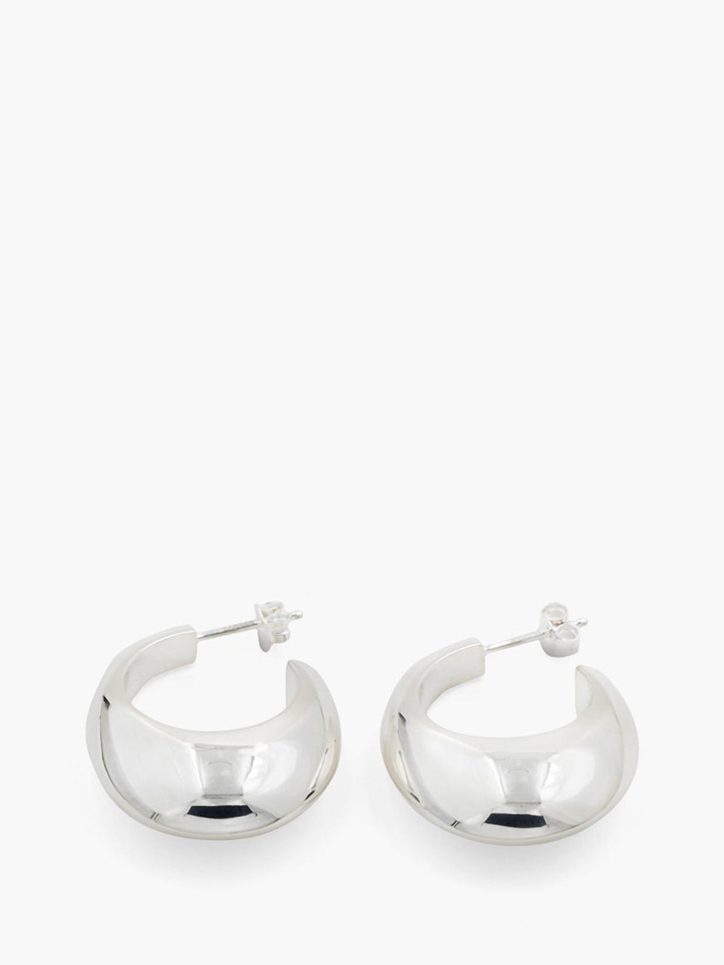 Drop hoops, silver plated